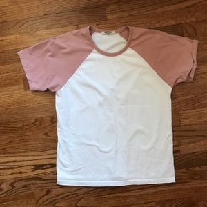 dusty rose baseball tee